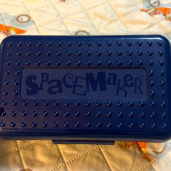 SpaceMaker Vintage 90s Pencil Box Navy Forest Green School Supply Storage - Picture 12 of 16